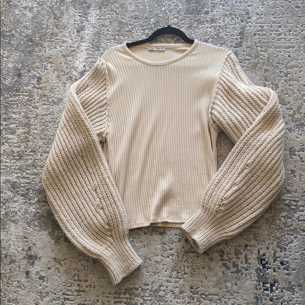 Zara shirt with sweater sleeves